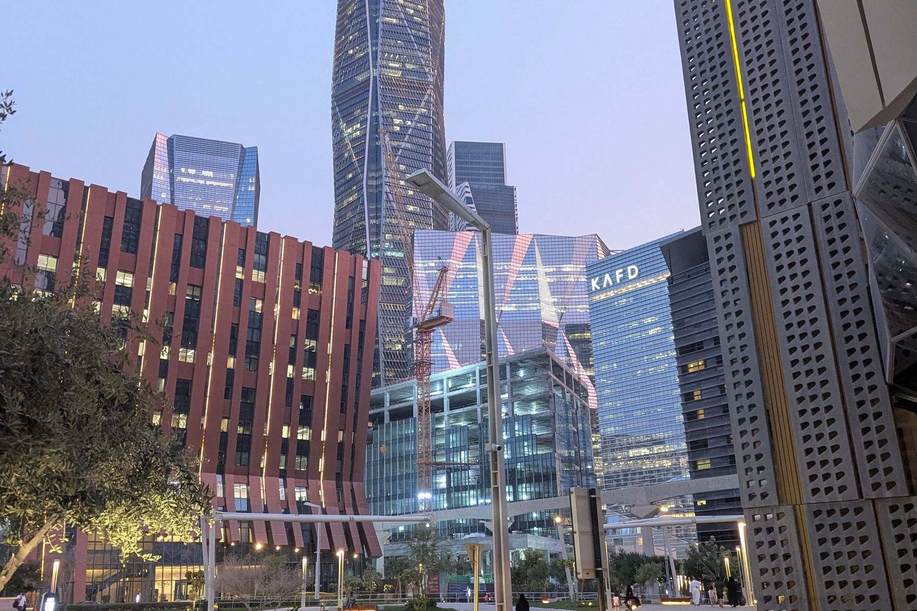 The King Abdullah Financial District, Riyadh, at dusk